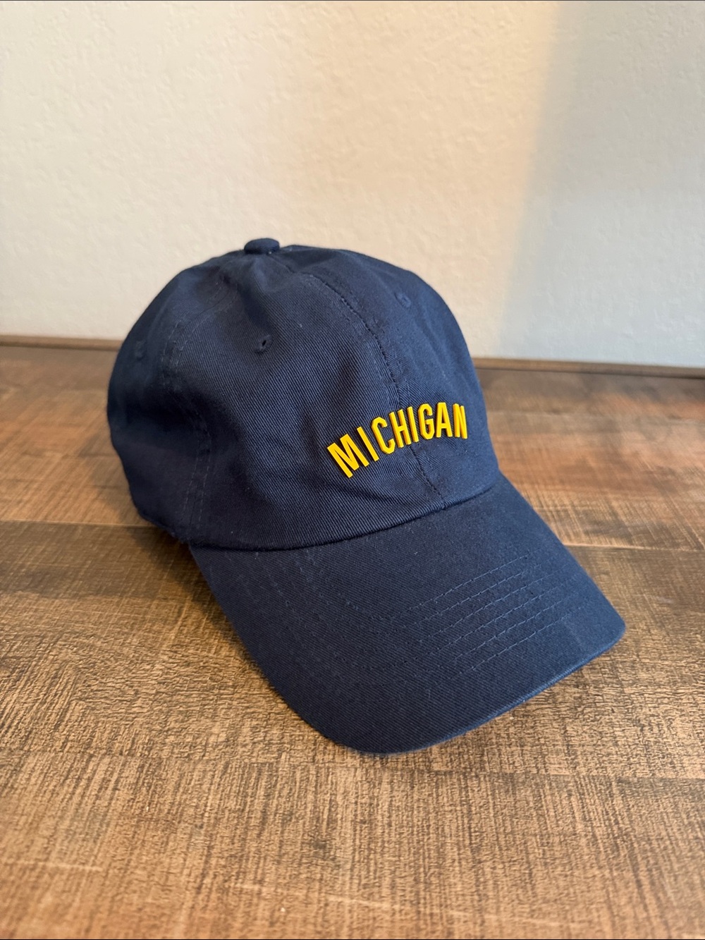 Michigan Navy Baseball Cap with Yellow 3D Letters